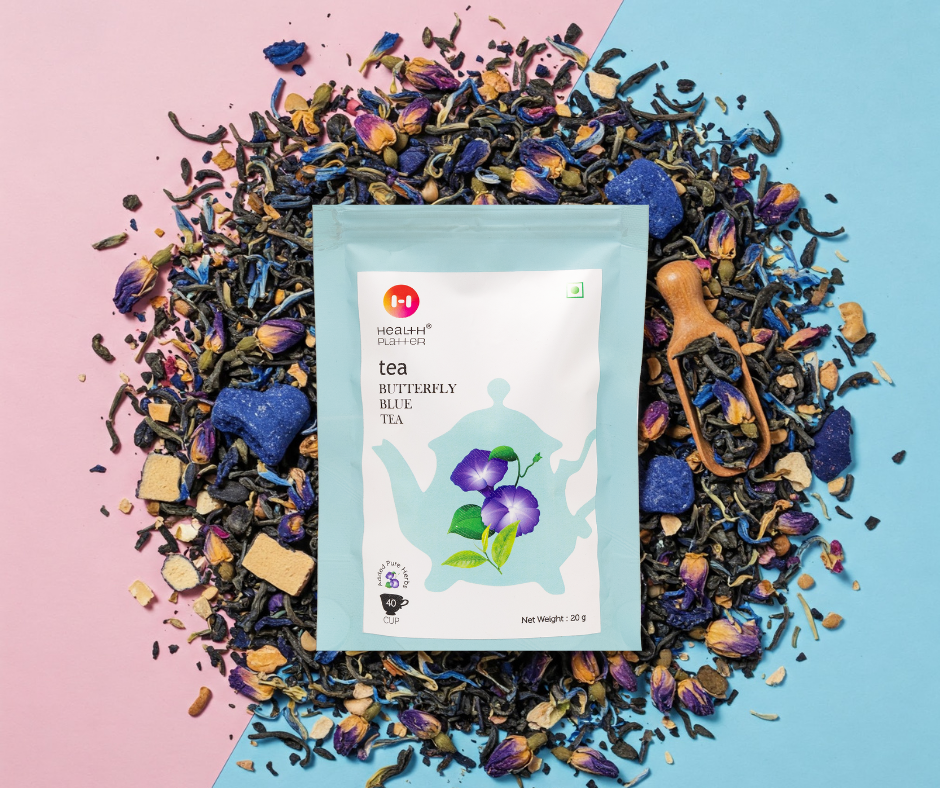 BUTTERFLY BLUE TEA HEALTH PLATTER