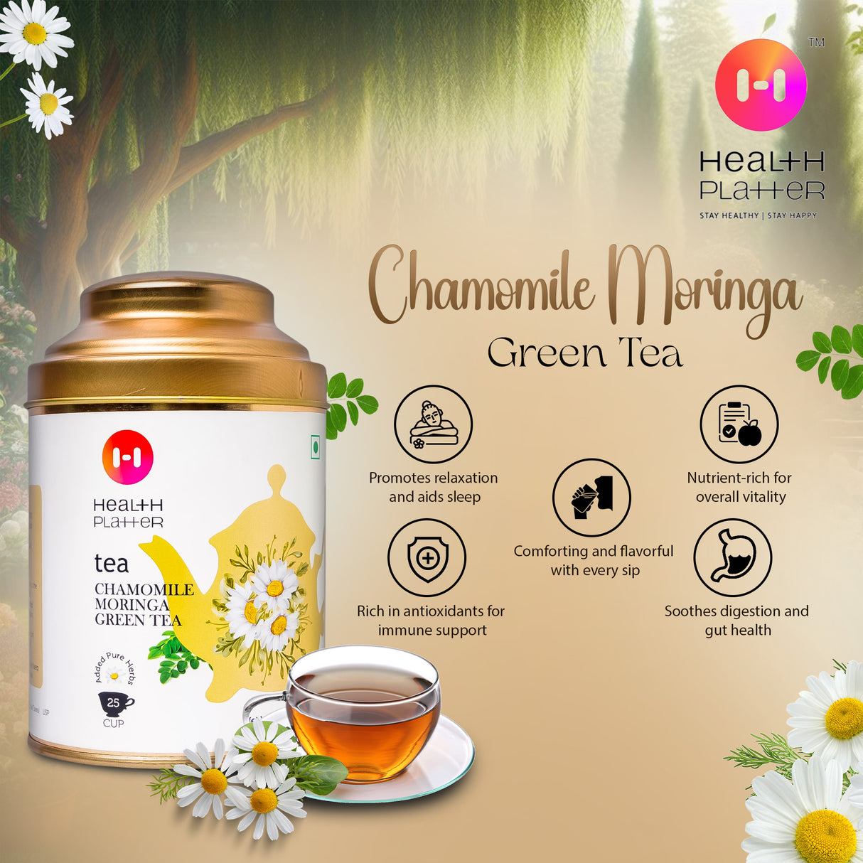 Chamomile Moringa Green Tea Wholeleaf Tea