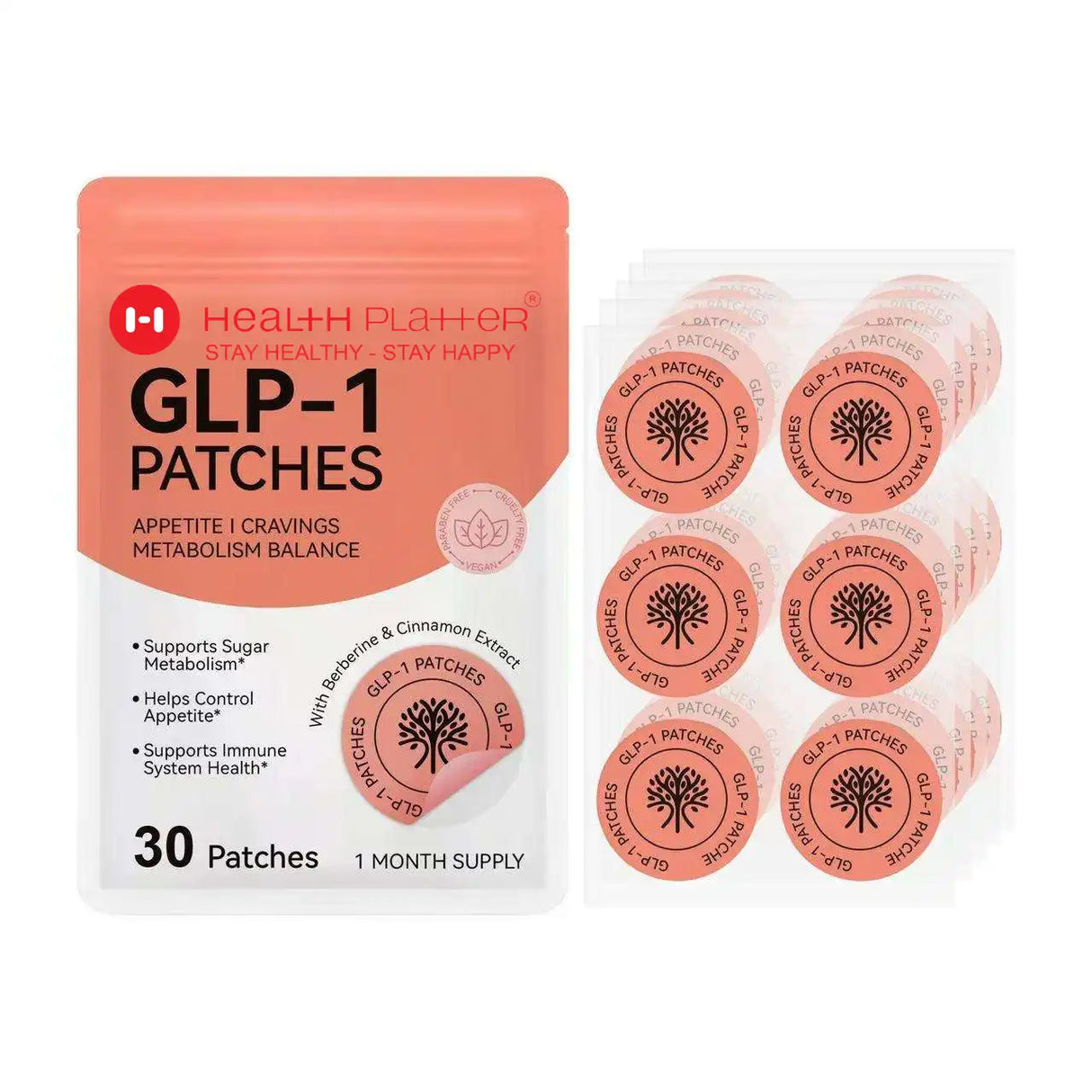 GLP-1 Patches β Appetite, Cravings & Metabolism Balance (30-Day Supply) Health Platter - COMING SOON