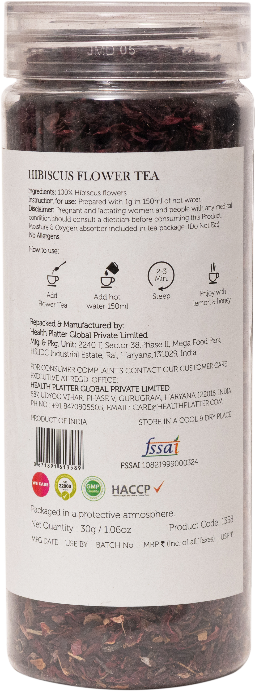 Hibiscus Flower Tea PET Jar