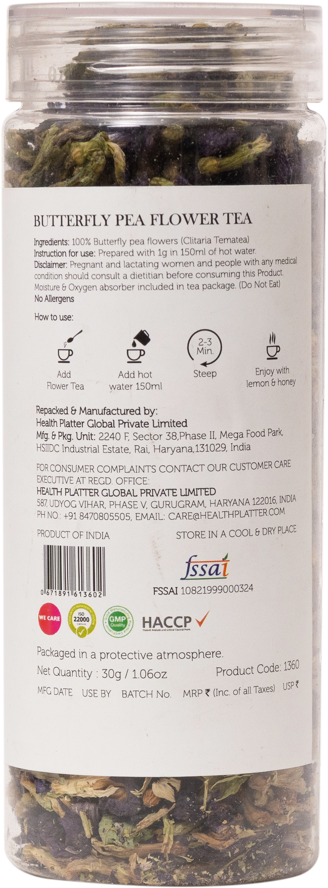 Health Platter Butterfly Pea Flower Tea