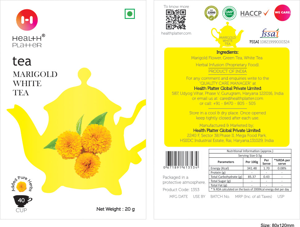Health Platter Marigold White Tea Pouch