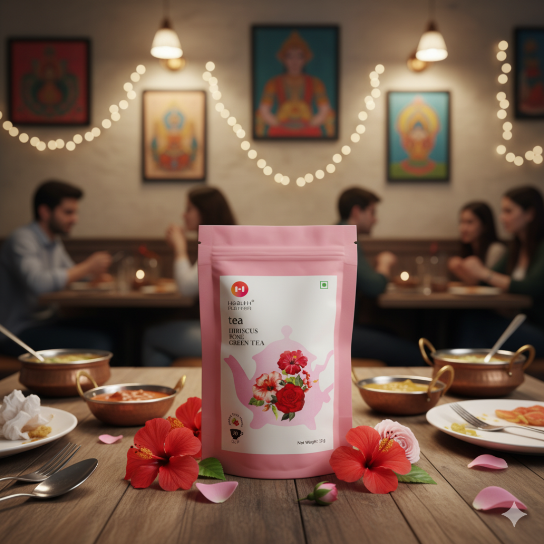 Health Platter Hibiscus Rose Green Tea