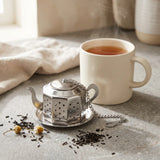 Stainless Steel Teapot Tea Infuser with Drip Tray — Loose Leaf Tea Strainer
