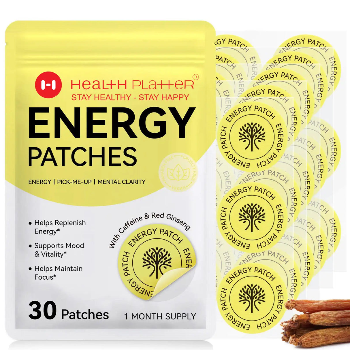 Energy Patches – Steady Energy, Focus & Vitality (30-Day Supply) Health Platter - COMING SOON