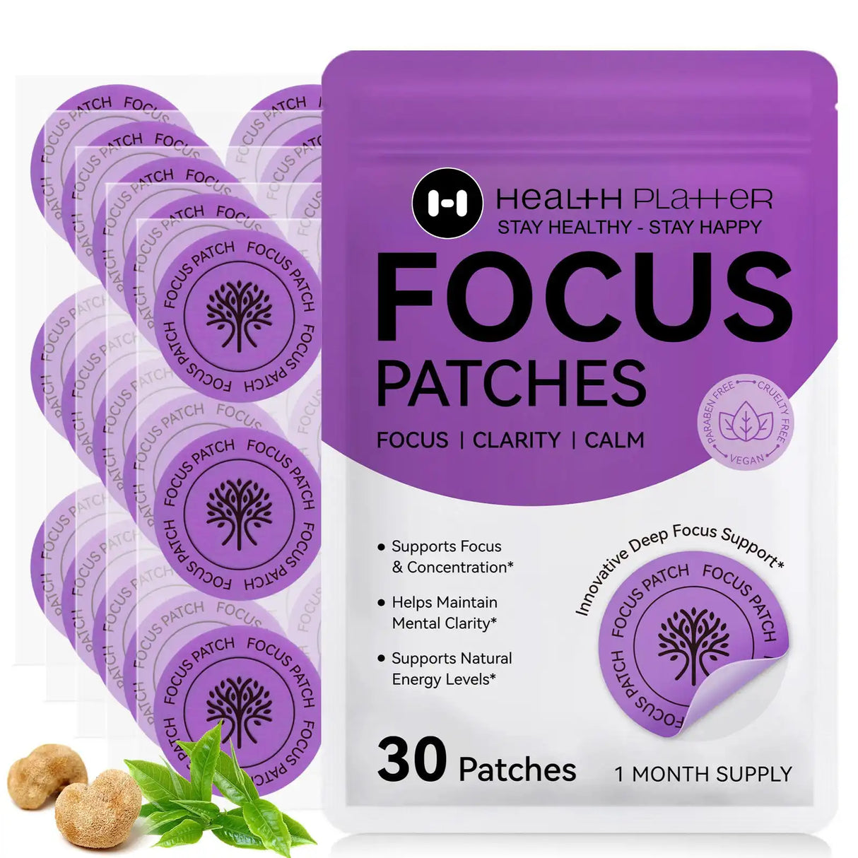 Focus Patches – Support for Deep Focus, Clarity & Calm (30-Day Supply) Health Platter - COMING SOON