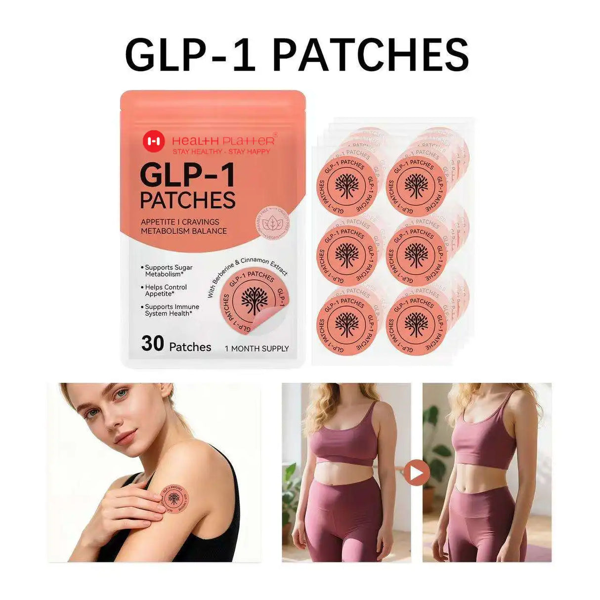 GLP-1 Patches – Appetite, Cravings & Metabolism Balance (30-Day Supply) Health Platter - COMING SOON