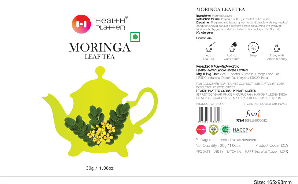 Health Platter Moringa Leaf Tea PET Jar