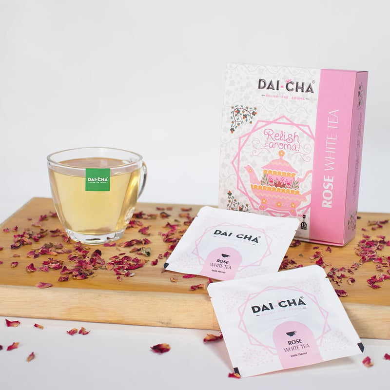 health platter daicha rose white tea