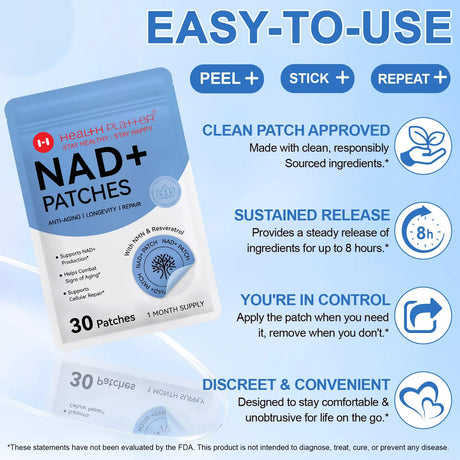 NAD+ Patches – Anti-Aging, Longevity & Repair (30-Day Supply) Health Platter - COMING SOON