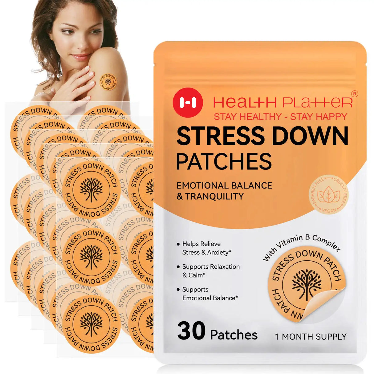 Stress Down Patches – Emotional Balance & Tranquility Health Platter (30-Day Supply) - COMING SOON