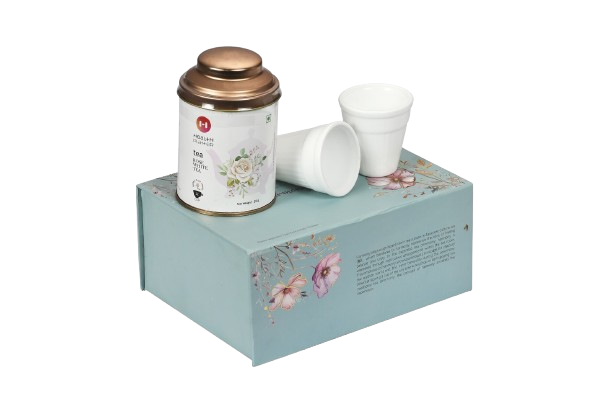 Health Platter Harmony tea gift box with red ribbon and wellness teas