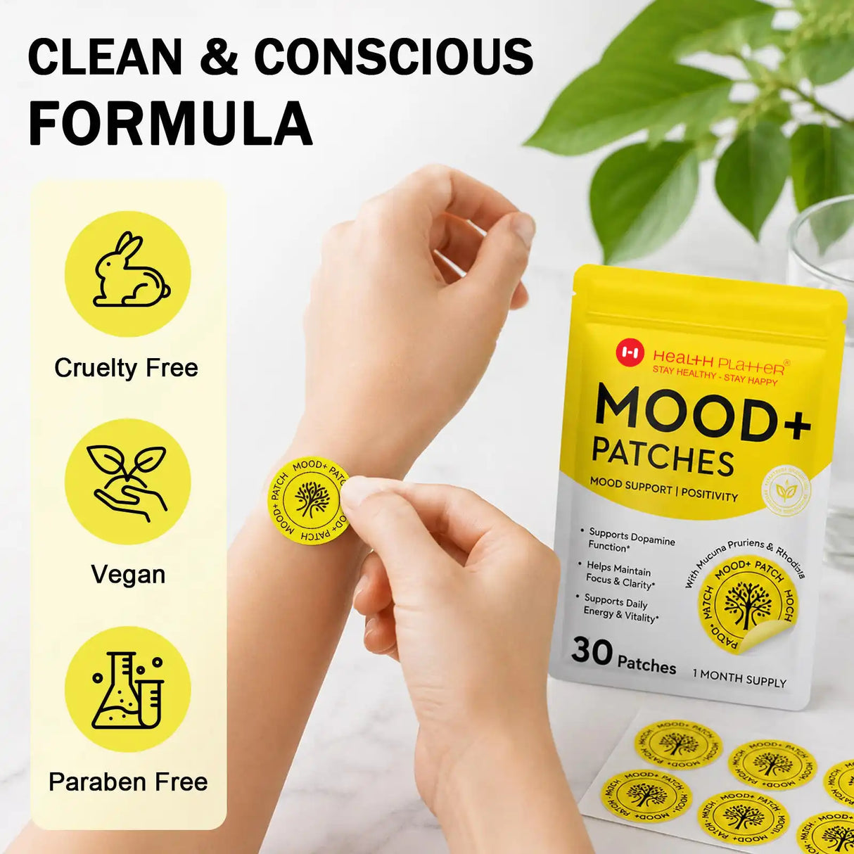 MOOD+ Support Patches – Natural Energy, Focus & Clarity (30-Day Supply) - COMING SOON