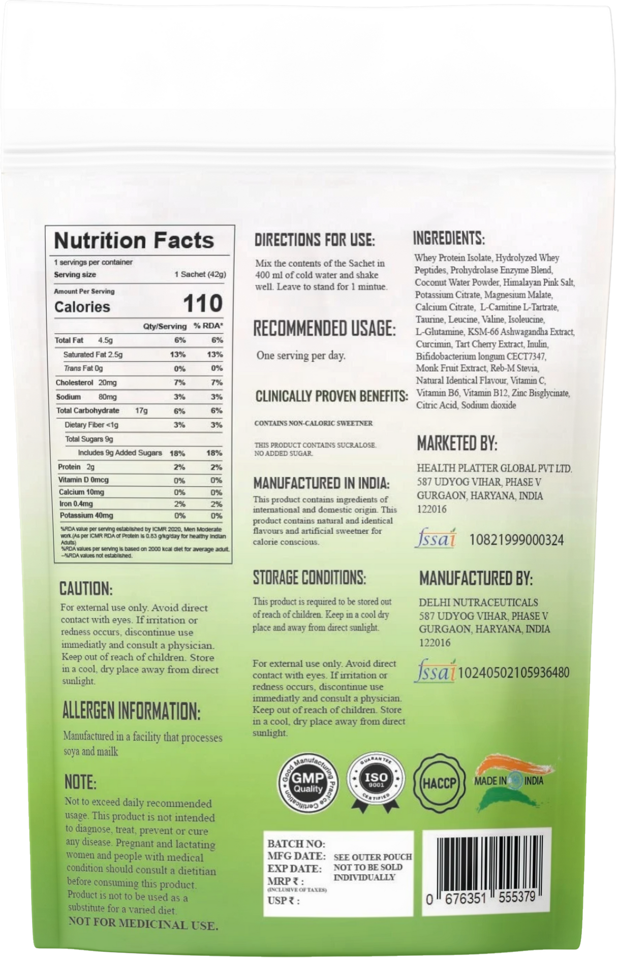Clear Whey Protein Sachets 15 No's - COMING SOON
