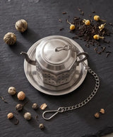Stainless Steel Teapot Tea Infuser with Drip Tray — Loose Leaf Tea Strainer