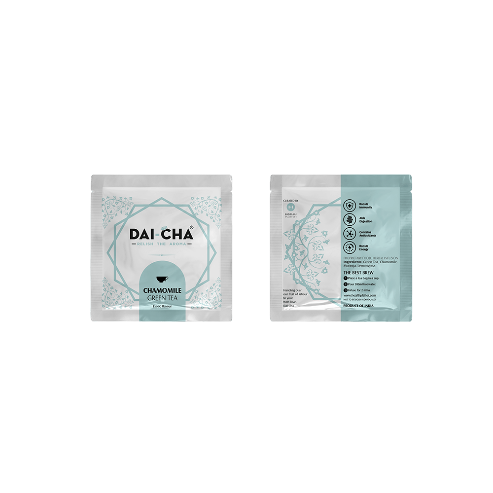 Daicha Chamomile Green Tea 16 Nylon Pyramid Tea Bags