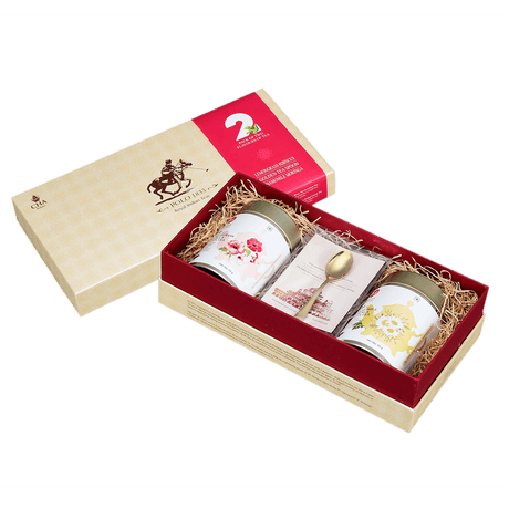 Polo Gift Set of Two Teas (Lemongrass Hibiscus, Chamomile Moringa Tea & Golden Spoon)