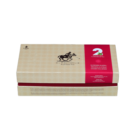 Polo Gift Set of Two Teas (Masala Tea, Kashmiri Kahwa Tea & Golden Spoon)